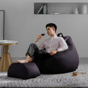 Swiner XXXL 3XL Bean Bag with Footrest & Cushion Ready to Use with Beans (Black-3XL) Bean Bag Footstool  With Bean Filling (Black)