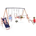 Swing Sets with Slide for Backyard 700lb 5in1 Playground Set Teeter Totter