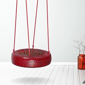 swingzy tyre single seater nylon swing for adults and kidstyre swing for indooroutdoor home balcony garden tyre red