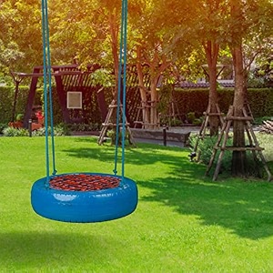 swingzy rubber tyre swing for adults and kidsswing for indooroutdoorhomebalconygardentree swing with net seat backyardplaygroundplayroomblue5 centimeters61 centimeters