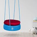 SWINGZY Tyre Single Seater Nylon Swing for Adults and Kids/Tyre Swing for Indoor/Outdoor, Home, Balcony, Garden (Tyre Red)