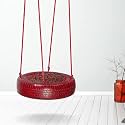 SWINGZY Rubber Tyre Swing With Net Seat for Adults & Kids - Indoor/Outdoor, Home, Balcony, Garden, Backyard, Playground, Playroom - Tree Swing (Red), H-5Cm, 10 CM