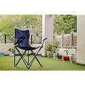 Swingzy Ultralight Quad Camping Chair - Portable Folding for Fishing, Beach, Picnic, Outdoor - Foldable Hiking With Cup Holder - Space Saving and Lightweight (Blue)