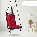 Swingzy Uncle Single Seater Swing Chair/Hanging Hammock Chair for Home, Indoor, Outdoor, Patio, Balcony, Garden/Jhula for Adults/Free Accessories - (Black)