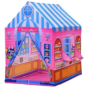 jumbo size extremely light weight water proof kids princess play theme theme tent house for 10 year old girls and boys  multicolor happy birthday tent