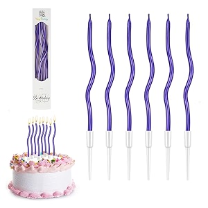 swirl design birthday spiral matellic cake candles for decoration fancy twisted wax candles for kids amp adults long burning anniversay pack of 6 pink