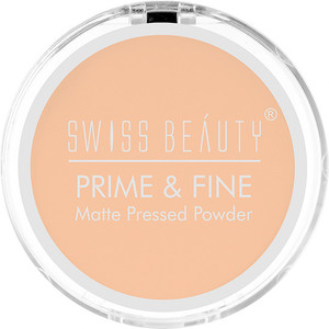 swiss beauty prime  fine matte pressed powder  oil control smooth finish  all skin compact