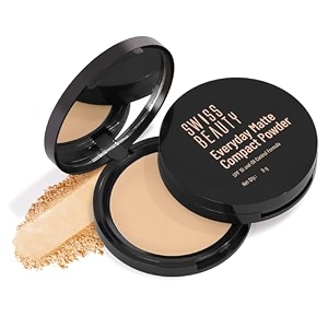 swiss beauty all everyday matte compact with spf 10  oil-control formula  blurs pores  soft-focus finish  enriched with vitamin e  shade- 06 hazel 9g beige