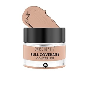 swiss beauty full coverage matte cream concealer for combination skin face makeup medium beige 15gm pack of 1
