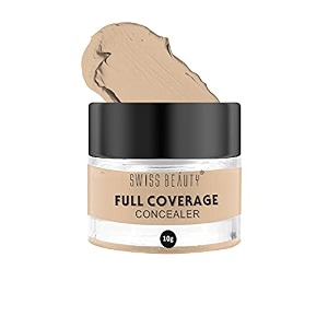swiss beauty full coverage matte creamy concealer for combination skin face makeup natural beige 10gm pack of 1