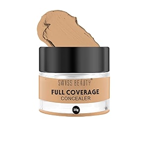 swiss beauty full coverage matte creamy concealer for combination skin face makeup pure beige 15gm pack of 1