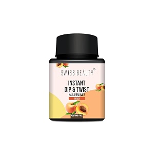 swiss beauty instant dip amp twist nail remover peach 80 ml
