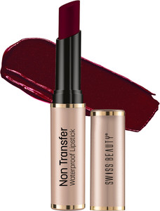 swiss beauty non transfer waterproof lipstick  matte finish long lasting  with jojoba oil
