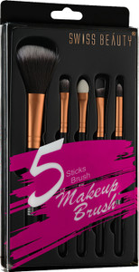swiss beauty makeup brushes set  5 stick brush golden 100 gm