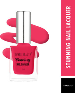 swiss beauty stunning nail polish sb-105-21  long lasting  flamingo red