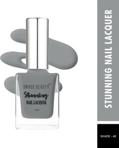 swiss beauty stunning nail polish sb-105-40  long lasting  charcoal