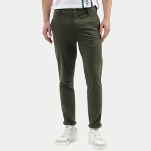 SWISS HORN Men Regular Fit Green Cotton