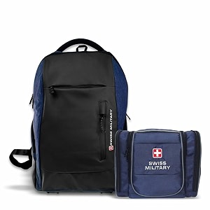 swiss military combo of mens travel backpack with utility amp quick access pockets durable water amp wear resistant design spacious lightweight amp ideal for office college amp daily travel