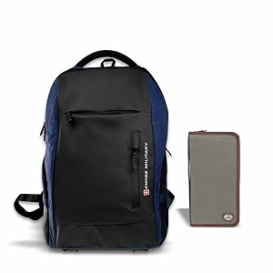swiss military combo of mens travel backpack with utility amp quick access pockets durable water amp wear resistant design spacious lightweight amp ideal for office college amp daily travel