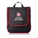 Swiss Military Toiletry Bag for Men and Women, Travel Organizer Pouch, Water-Resistant Polyester, Multiple Compartments with Quick-Access Pocket, Durable Zippers, Lightweight 3L Capacity, Black