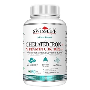 swisslife forever chelated acid with vitc chelated iron capsules with probiotics chelated iron with vitc vit b6 vitb9 vit b12 60 capsule