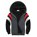 SWISSWELL Boys Fleece Jacket Long Sleeve Sherpa Lined Zip Up Hoodies Soft Warm Sweatshirt Outerwear for Kids 6-15 Years