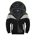 SWISSWELL Boys Fleece Jacket Long Sleeve Sherpa Lined Zip Up Hoodies Soft Warm Sweatshirt Outerwear for Kids 6-15 Years