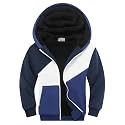SWISSWELL Boys Fleece Jacket Long Sleeve Sherpa Lined Zip Up Hoodies Soft Warm Sweatshirt Outerwear for Kids 6-15 Years