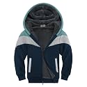 SWISSWELL Boys Fleece Jacket Long Sleeve Sherpa Lined Zip Up Hoodies Soft Warm Sweatshirt Outerwear for Kids 6-15 Years