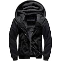 SWISSWELL Men Zip Up Hoodies Sherpa Lined Jacket Heavyweight Fleece Sweatshirt Winter Warm Hooded Coat