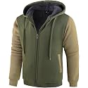 SWISSWELL Men Zip Up Hoodies Sherpa Lined Jacket Heavyweight Fleece Sweatshirt Winter Warm Hooded Coat