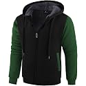 SWISSWELL Men Zip Up Hoodies Sherpa Lined Jacket Heavyweight Fleece Sweatshirt Winter Warm Hooded Coat