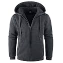 SWISSWELL Men Zip Up Hoodies Sherpa Lined Jacket Heavyweight Fleece Sweatshirt Winter Warm Hooded Coat
