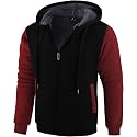 SWISSWELL Men Zip Up Hoodies Sherpa Lined Jacket Heavyweight Fleece Sweatshirt Winter Warm Hooded Coat