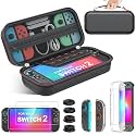 Spican Switch 2 Accessories 4 in 1 Bundle, Switch Carrying Case for Nintendo Switch 2/Switch/Oled, Split-Clear Protective CoverX1&amp;Switch 2 ProtectorsX2&amp;Grip CapsX4 for Nintendo 3DS &amp; 2DS Games