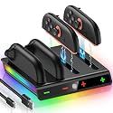 Switch 2 Charging Dock for 2025 Nintendo Joy Con 2 Controllers, Switch 2 JoyCons Charger Dock Charging Station with Magnetic Base, Indicator &amp; Charging Cable for Nintendo PlayStation 3 Chargers