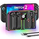 Switch 2 Charging Dock Compatible with Nintendo Switch(2025) Joycon Controller, Joypad 2 Charger/Fast Charging Stand Station with Magnetic Design PlayStation 3 Chargers