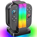 Switch 2 Controller Charging Station for 4 Controllers with 6 RGB Lighting