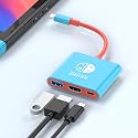 Switch Dock Switch Docking Station for Nintendo NS/OLED, Portable Switch TV Adapter with PD 100W Charging, HDMI, USB3.0 Port (Straight Type c Connector)