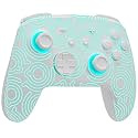 Switch Pro Controller Wireless Compatible with Nintendo Switch 2/OLED/Lite, Hall Effect Switch Controllers, Firefly Bluetooth Remote Gamepad Control with RGB 7 LED Colors/Turbo/Motion/Paddle - White