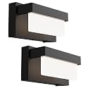 Switched LED Wall Sconce Set of 2, Indoor 8 inch 12 Watt 4000K Wired Black Wall Mounted Sconce Light with On/Off Switch, Frosted Arcylic Shade Sconces for Bedroom Living Room Bathroom Kitchen Hallway