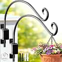 Swivel Plant Hanger Outdoor - 16 Inch 2-Pack Heavy-Duty Wall Bracket Hooks