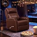 Swivel Recliner Chair Manual Leather Home Theater