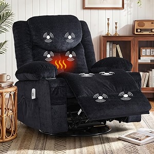 Swivel Recliner Chair with Vibration Massage and