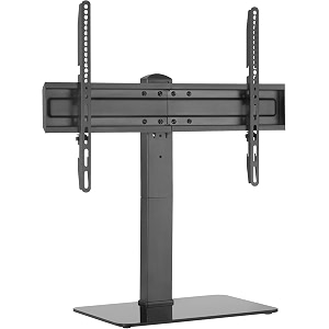 argo solutions universal swivel tabletop tv stand for 37-70 inch tvs with tempered glass base vesa compatible fits most led lcd oled amp qled tvs fine texture black