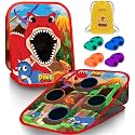 Swooc Games® - Dino Frenzy | 2-in-1 Corn Hole Games for Kids | 5-Second Setup | Dinosaur Bean Bag Toss Game for Kids | Kid Cornhole Game Set | Outside Bean Bags Kid Tossing | Dino Party Games