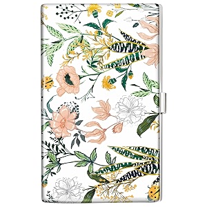 swooflia metal business card holder case for women men flowers 5 retro