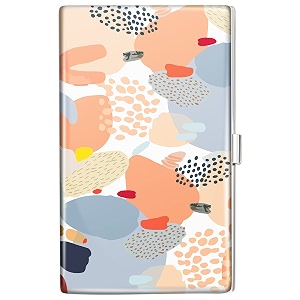 swooflia metal business card holder case for women men color block 372204 inches