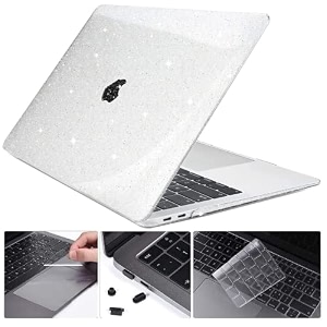 swook case for m2 macbook pro 13 inch withwithout touch bar plastic hard shell case cover with keyboad dustplugs trackpad sparkly clear