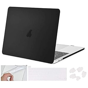 swook case for m2 macbook pro 13 inch withwithout touch bar plastic hard shell case cover with keyboad dustplugs trackpad black